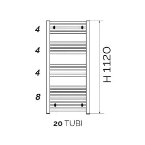 Termoarredo Kalura dritto cromo 112x50 cm