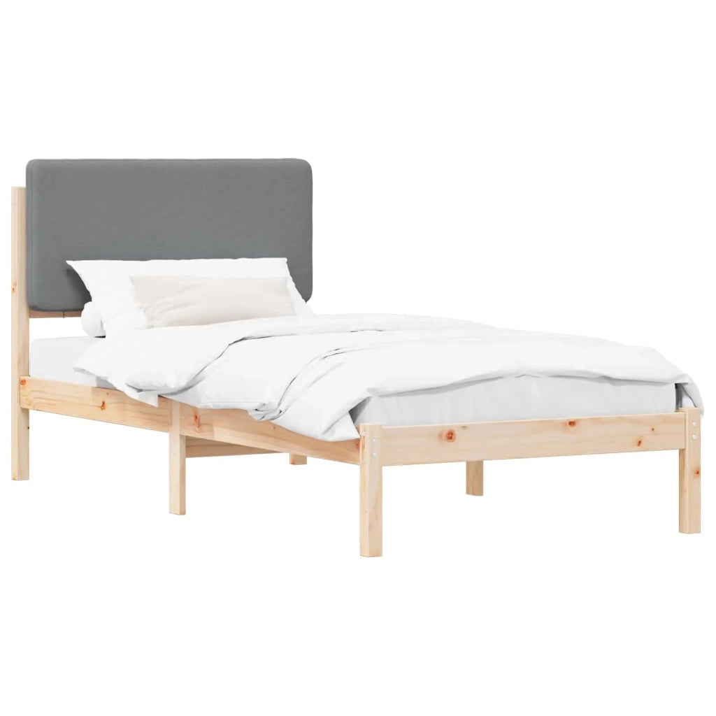 Letto con Testiera Rivestita Grigio chiaro 80 x 200 cm 877939