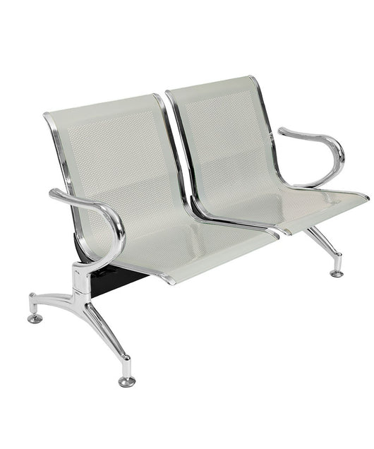 Panca per sala attesa ufficio studio in acciaio a 2 posti 