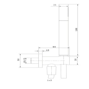 Kit set doccia ottone cromato completo di supporto presa acqua con flessibile e doccetta tondo *** confezione 1