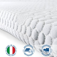 Topper Viscoelastico Memory Foam H3 | Correttore per materasso | Topper per materasso con fodera removibile | antibatterico 90x200