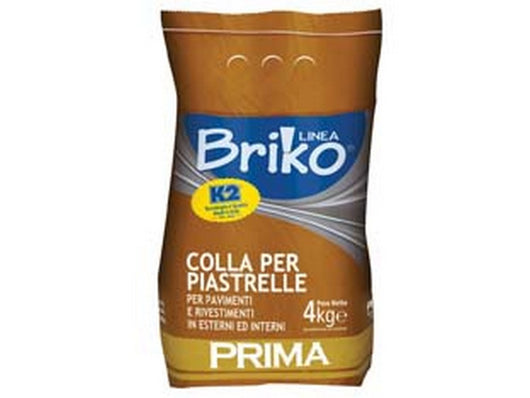 k2 linea briko colla per piastrelle bianca in polvere  - kg.4 in sacco cod:ferx.fer35330