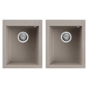 Lavello Elleci Incasso 2 vasche 41x50 Quadra 200 Granitek Grigio Tortora LGQ20043