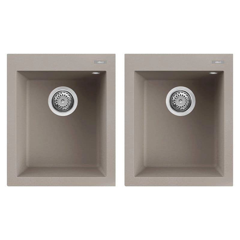 Lavello Elleci Incasso 2 vasche 41x50 Quadra 200 Granitek Grigio Tortora LGQ20043