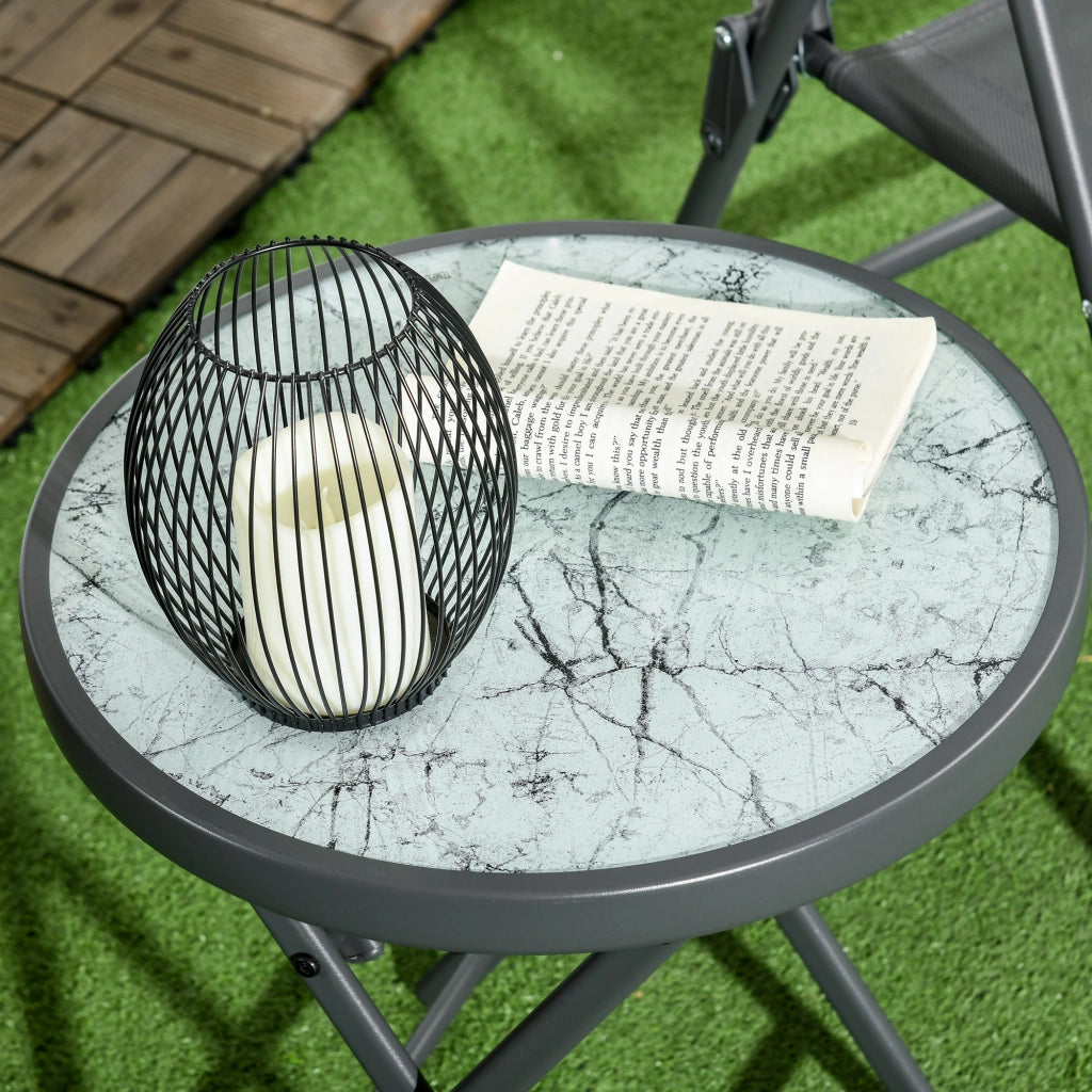 Comodino laterale pieghevole esterno; piano in vetro temperato; per terrazza; 45 x 45 x 50 cm; bianco
