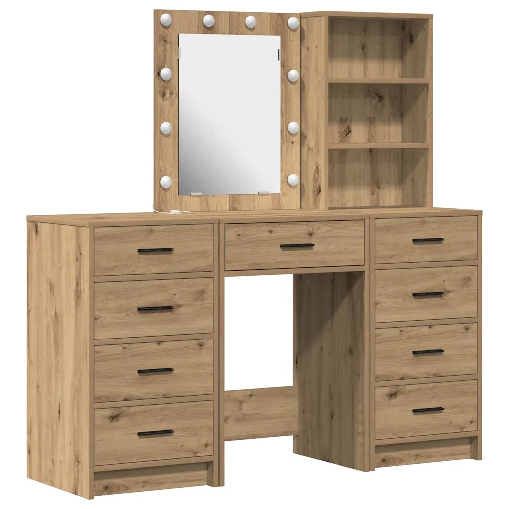 Tavolo da Trucco con cassetto 3 pcs Marrone Legno multistrato 3334226