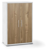 Armadietto Multiuso 2 Ante 71x110x41 cm Ossido Bianco/Noce Stelvio