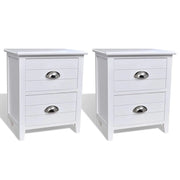Set di 2 comodini comodini cassettiera mobili per camera da letto con 2 cassetti bianco 1402121