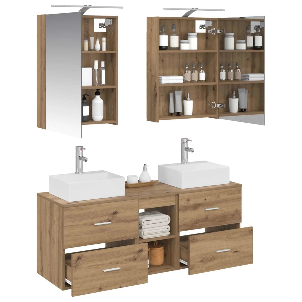Set di mobili per il bagno 5 pcs Rovere Artigianale 3406798