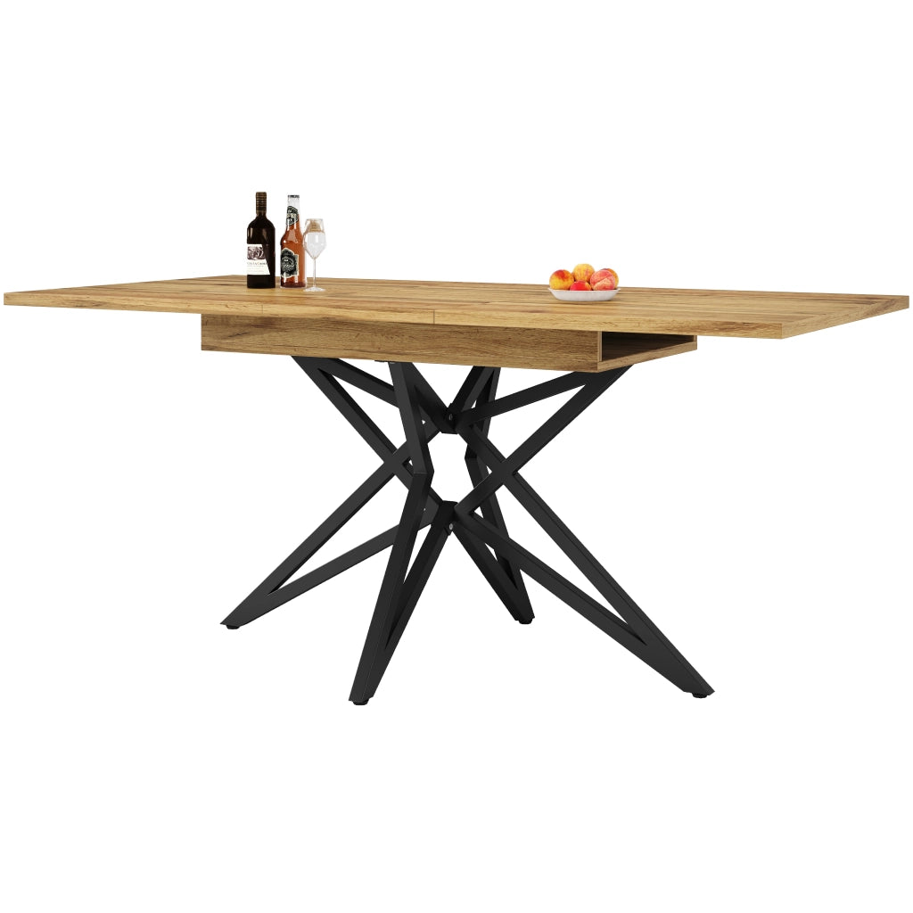 Tavolo da Pranzo Allungabile con 4 Sedie ¨C MINIMAL ¨C Piano Nero, Velluto Grigio Scuro, 120/160x68 cm