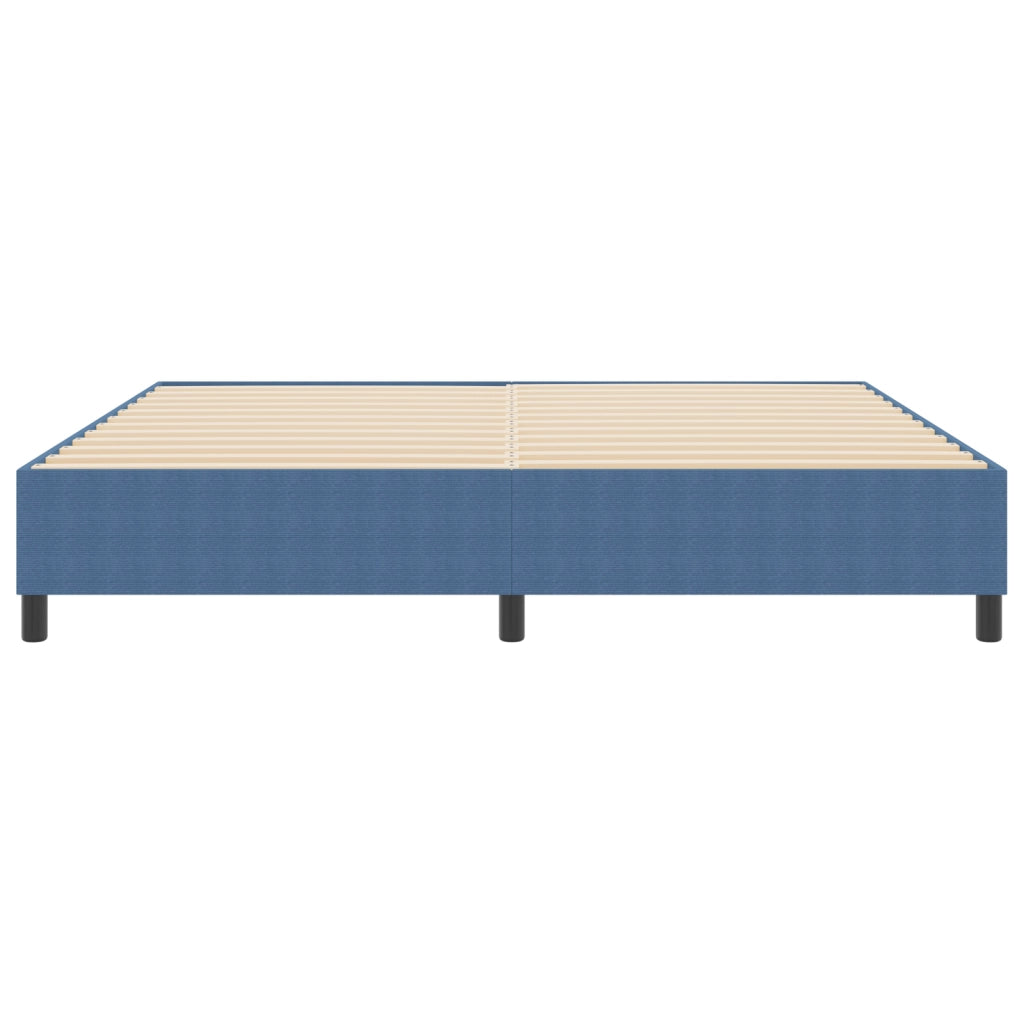 Letto Box Spring Blu 200x200 cm Tessuto a Cordonetto