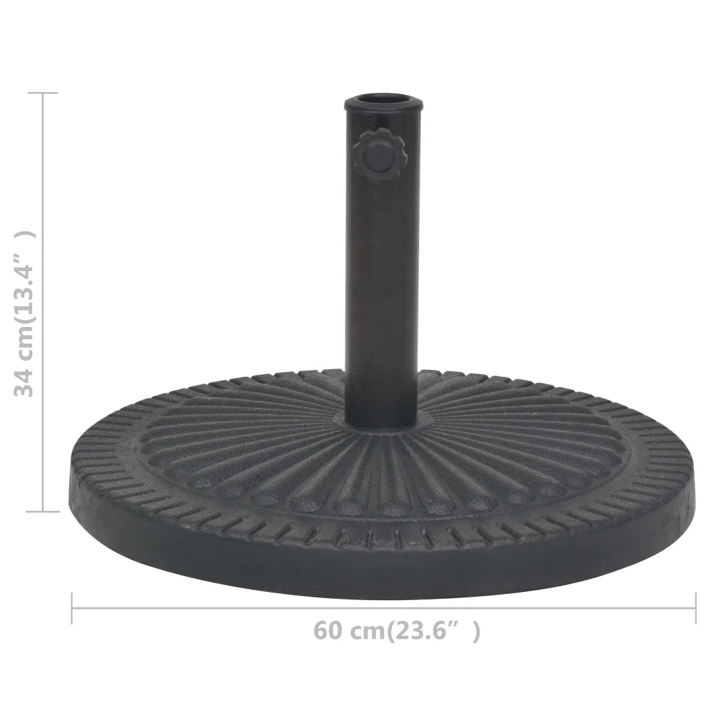 Base per Parasole Circolare in Resina Nera 29 kg CFW5742437