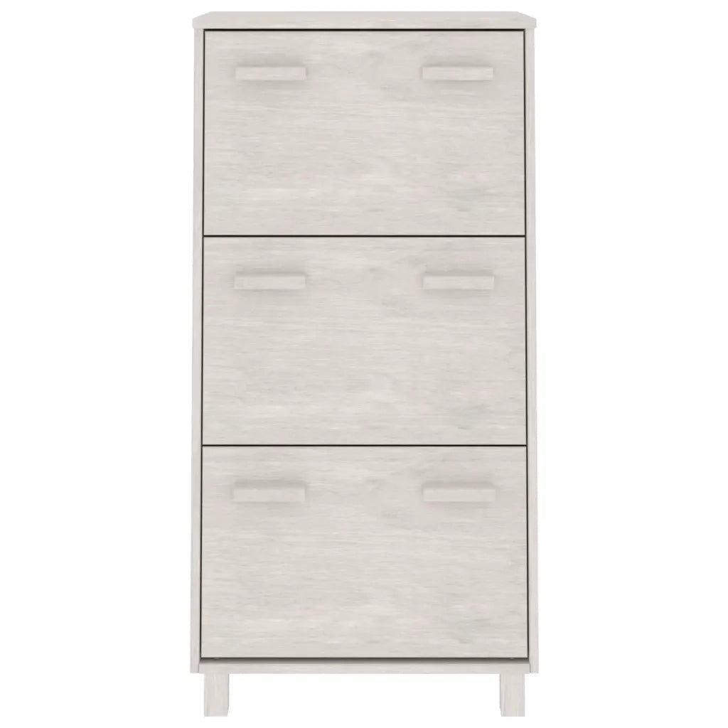 Scarpiera Bianca 59,5x35x117 cm in Legno Massello di Pino cod mxl 46710