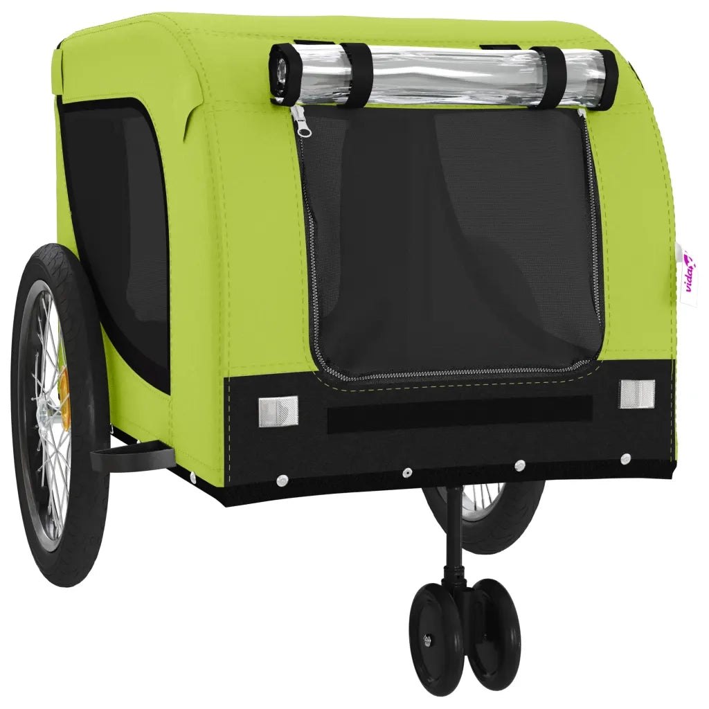 Rimorchio da Bici per Animali Verde e Nero Oxford e Ferro 94032