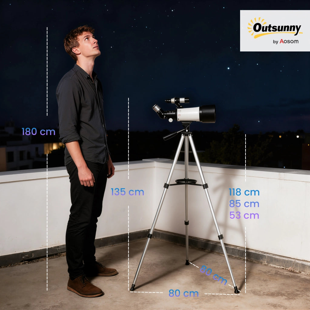 Telescopio astronomico per adulti e principianti 70 mm ¨C zephmum ¨C 80x80x135 cm bianco