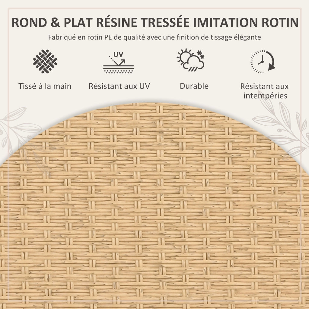 Set da pranzo da giardino 6 persone ¨C zephmum ¨C tavolo rettangolare e 6 sedie con cuscini in rattan