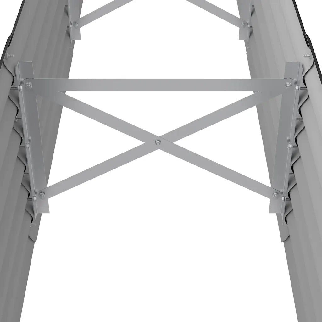 Letto da Giardino in Acciaio Zincato 224x40x36 cm Antracite 318876