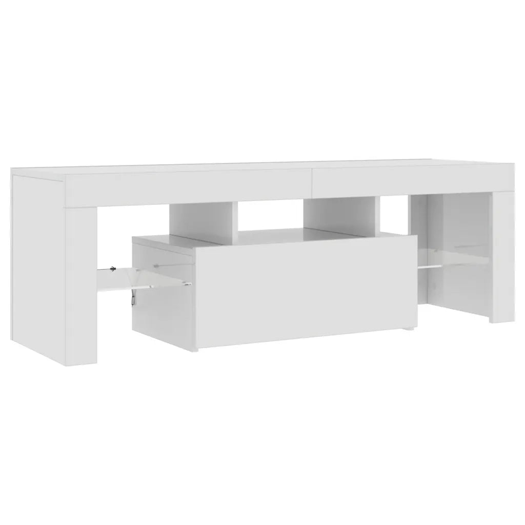 Mobile Porta TV con Luci LED Bianco Lucido 120x35x40 cm 804352