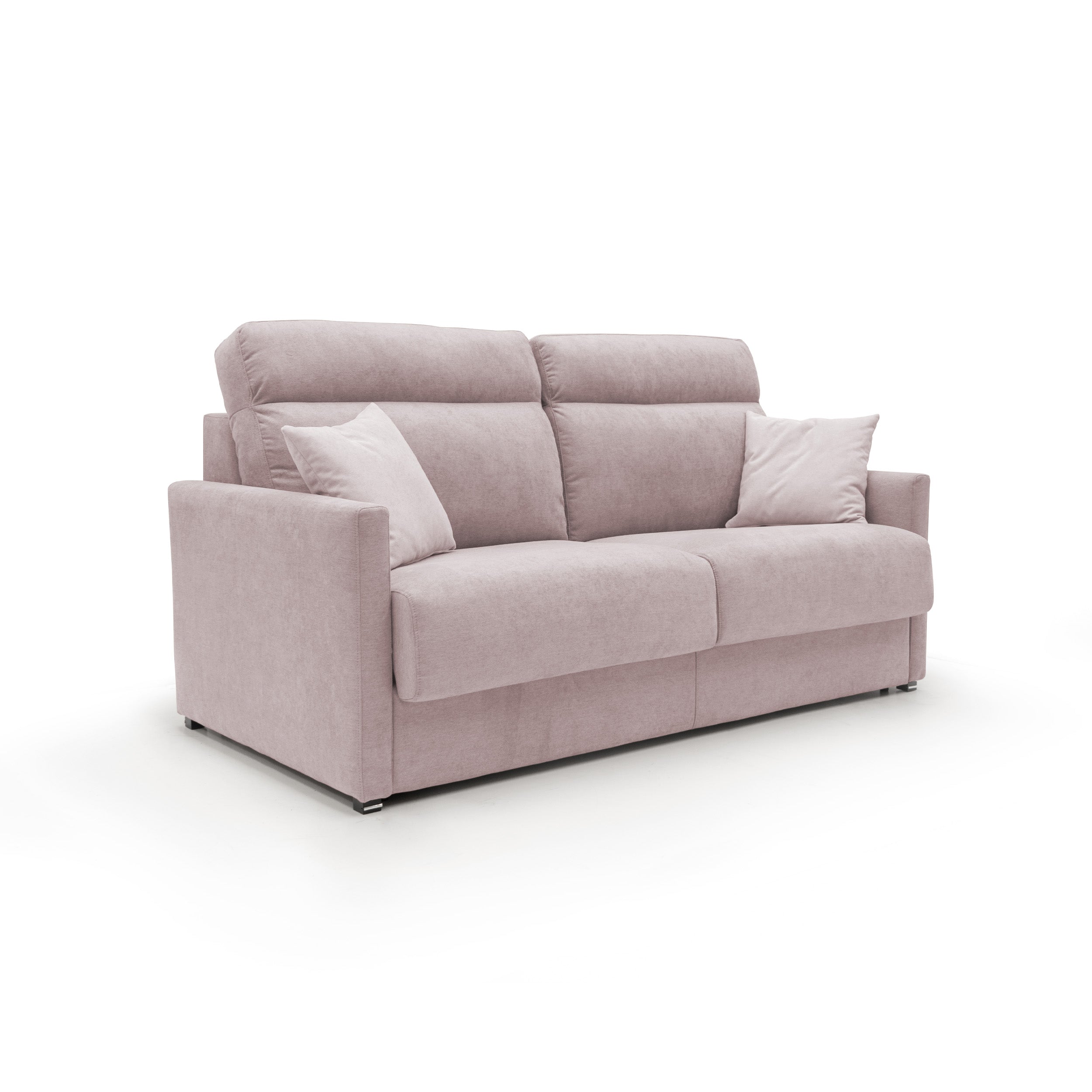 Margot Divano letto matrimoniale con schienale morbido alto in tessuto T02 156 cm (mat.120x197) rosa
