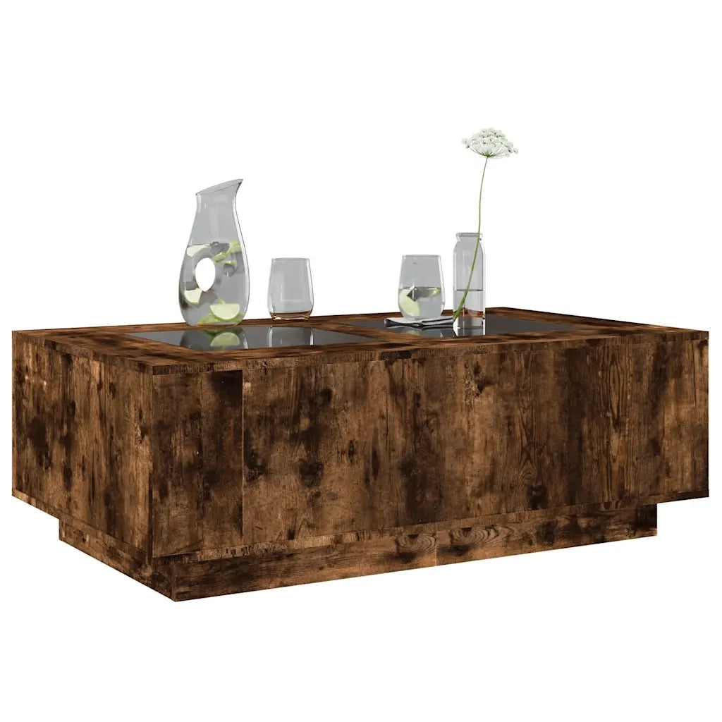 vidaXL Tavolino da Salotto con LED Infinity Rovere Fumo 116x69x40 cm