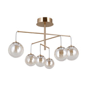 Lampadario Velada Italux oro vetro ambra LED 30W 3000K