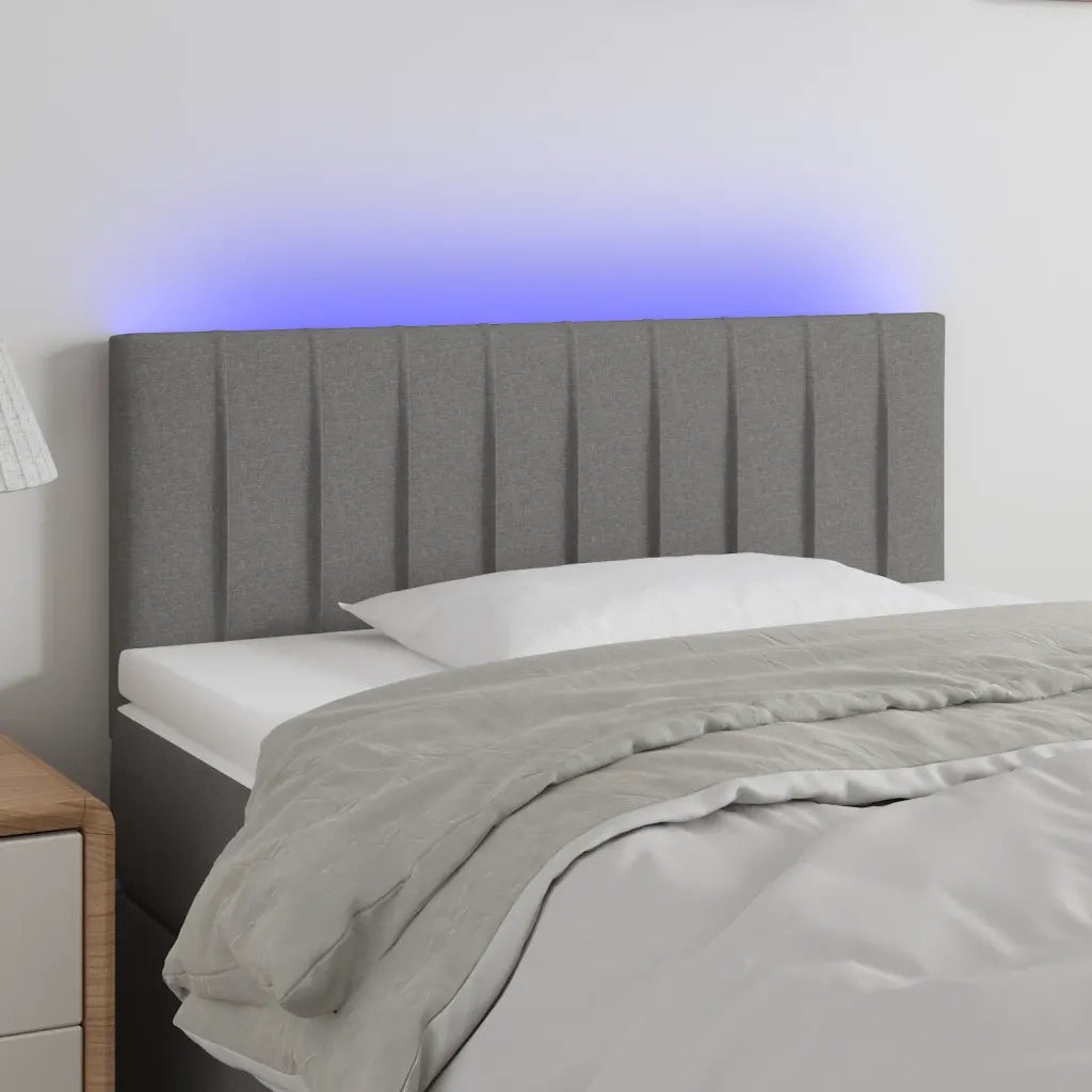 Testiera | Testata a LED Grigio Scuro 100x5x78/88 cm in Tessuto