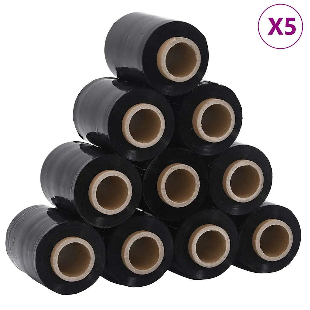 vidaXL Film Estensibili 50 pz Nero 23 μm 10 cm x 150 m