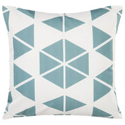 Cuscino da Giardino Motivo Geometrico a Triangoli Bianco e Blu 45 x 45 cm