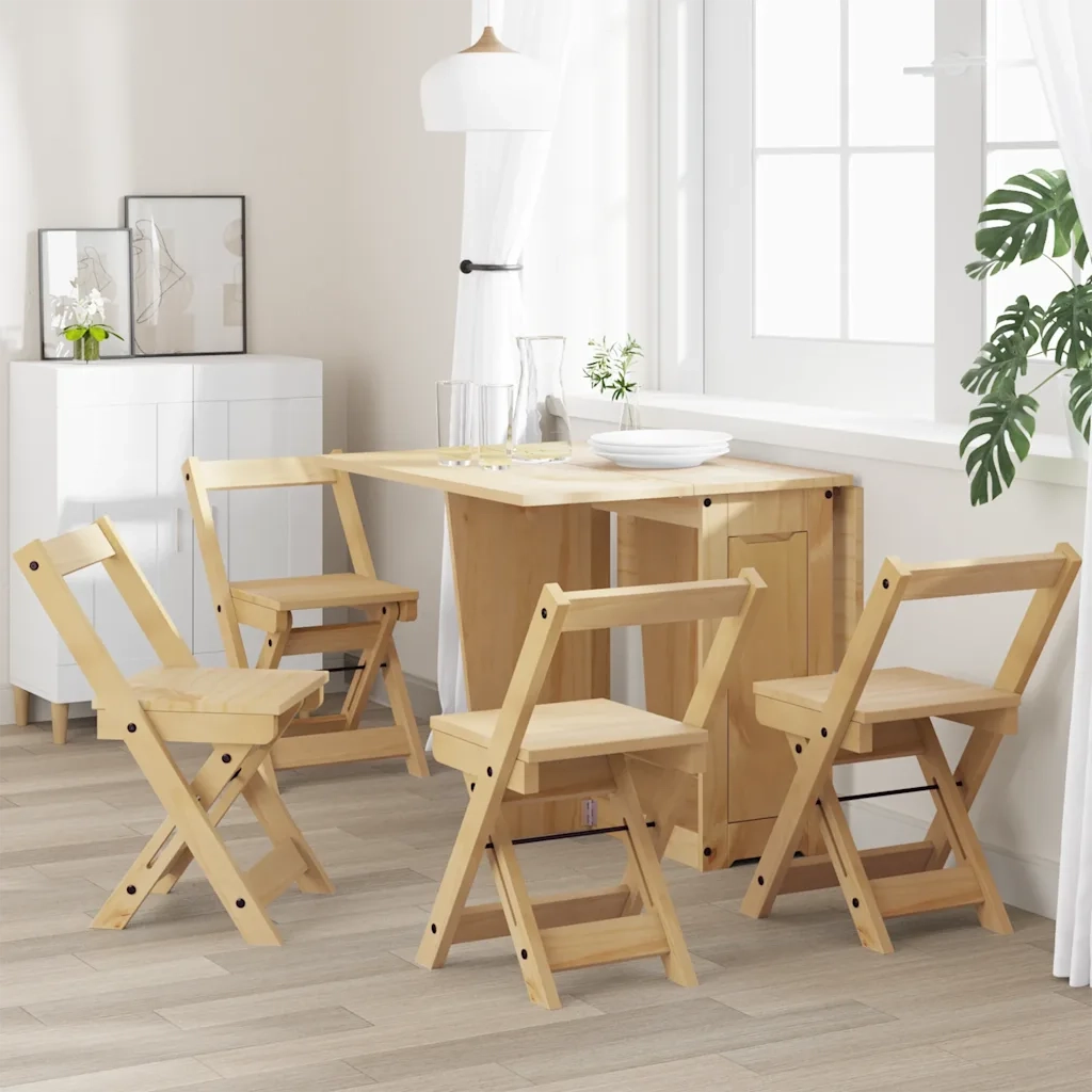 Sedie da Pranzo Pieghevoli 4 pz Corona Cera in Legno di Pino 4013434