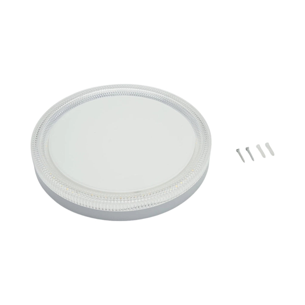 Plafoniera LED 48W, 220V, luce regolabile 3CCT 3000K/4000K/6500K, corpo rotondo 300x40mm, IP20.