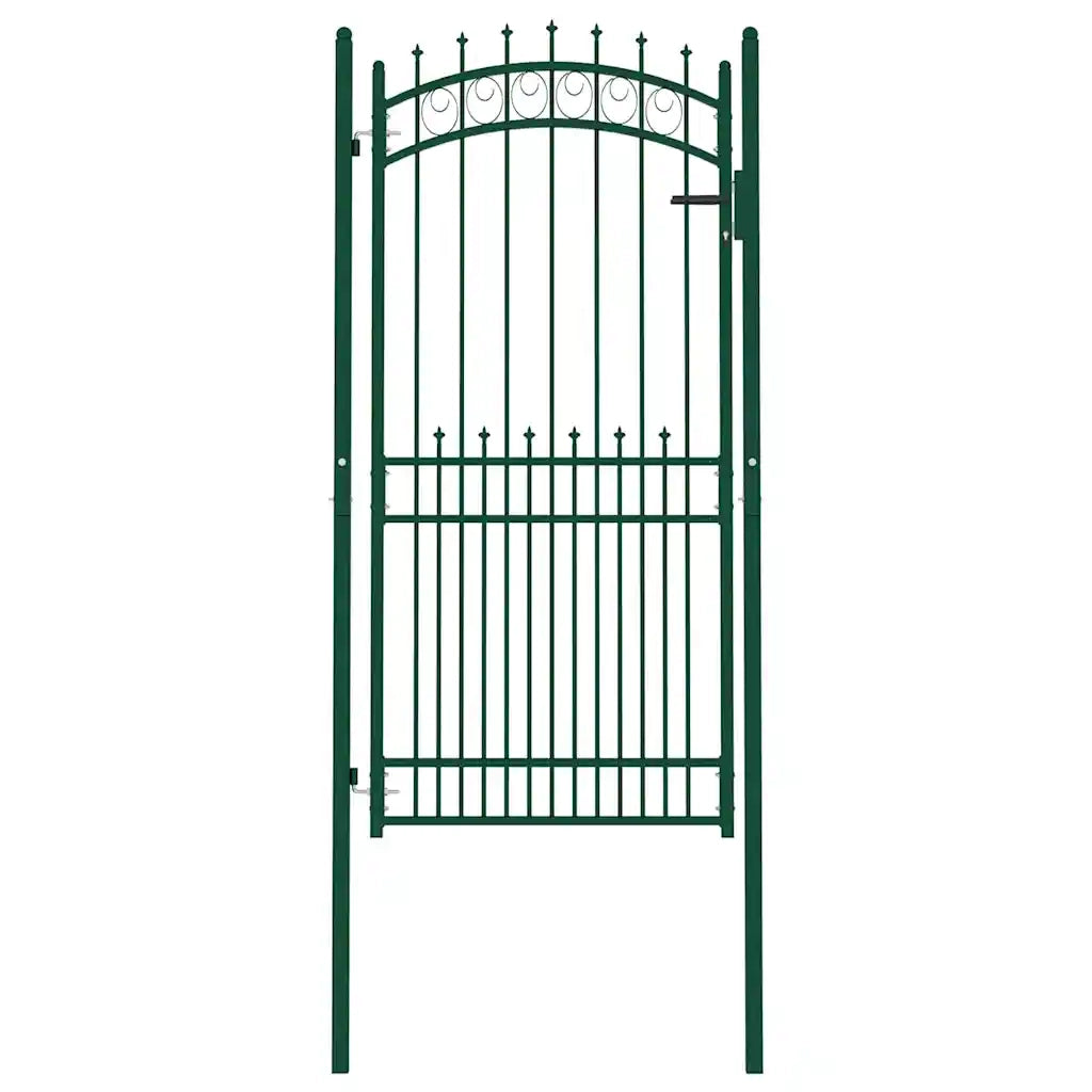 Cancello per recinzione EMMEN con punte in acciaio 104x147 cm verde 146387