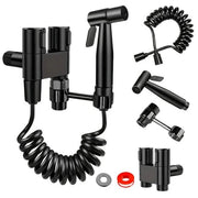 Set di asciugamani per il bagno con getto di spruzzo in acciaio inossidabile per la pulizia della doccia, accessori per l'igiene personale - nero
