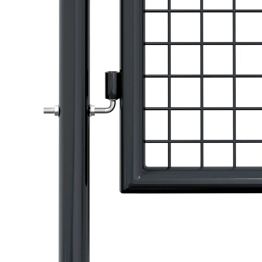 Cancello da Giardino in Rete di Acciaio Zincato 100x75 cm Grigio 145771