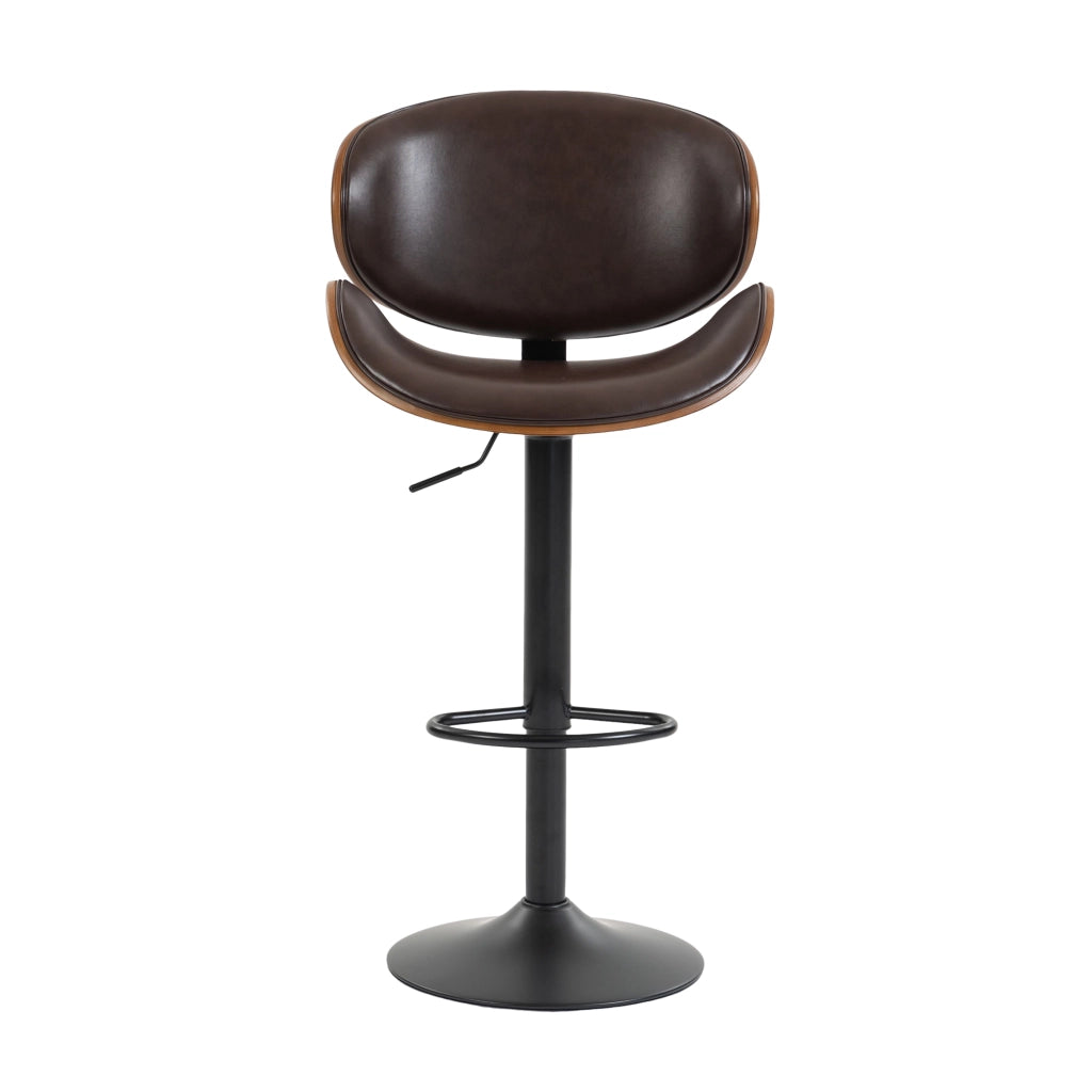 Sgabelli da Bar Girevoli Set 2 ¨C MINIMAL ¨C Seduta in Ecopelle, Schienale Ergonomico, Altezza Regolabile