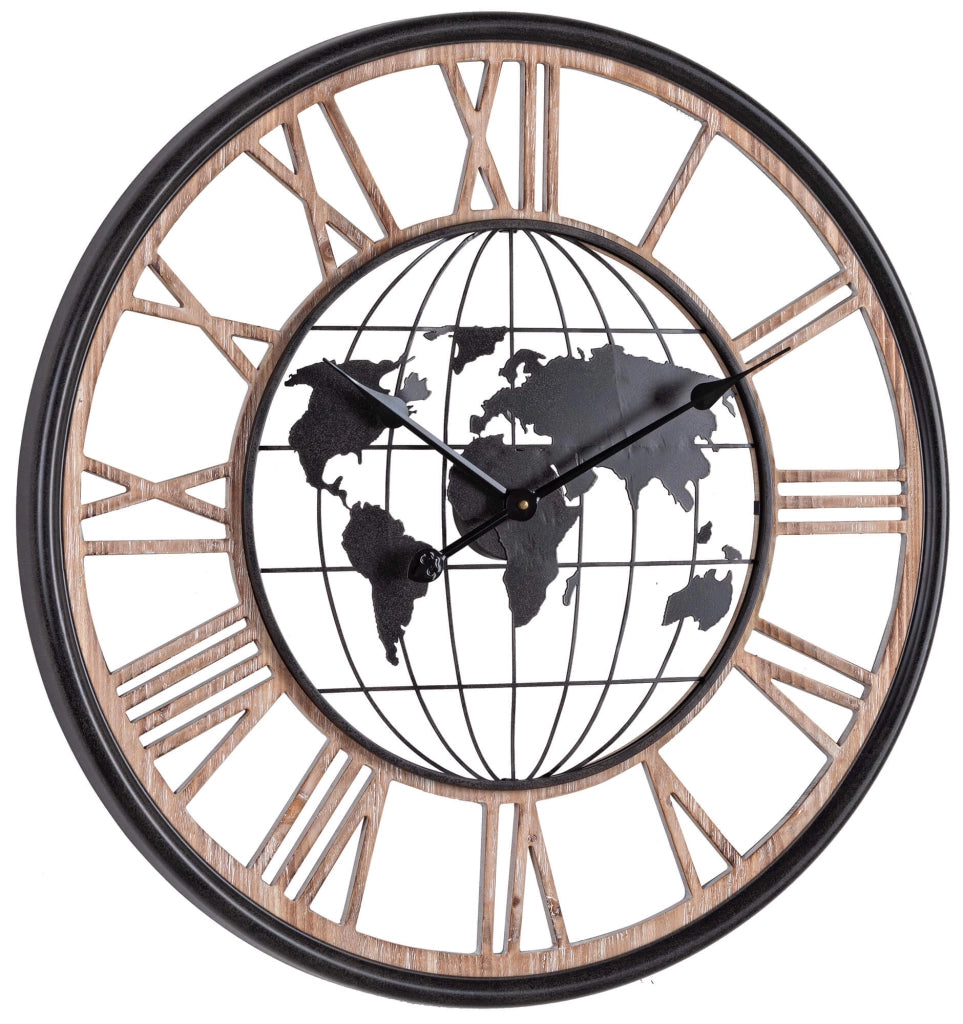 Orologio da Parete Ø70x5 cm in Mdf e Acciaio Ticking