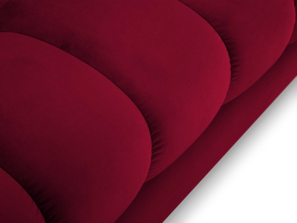 Cosmopolitan Design - Divano angolare sinistro "Bali" 5 posti in velluto rosso 