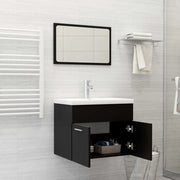 Set Mobili da Bagno Nero in Truciolato