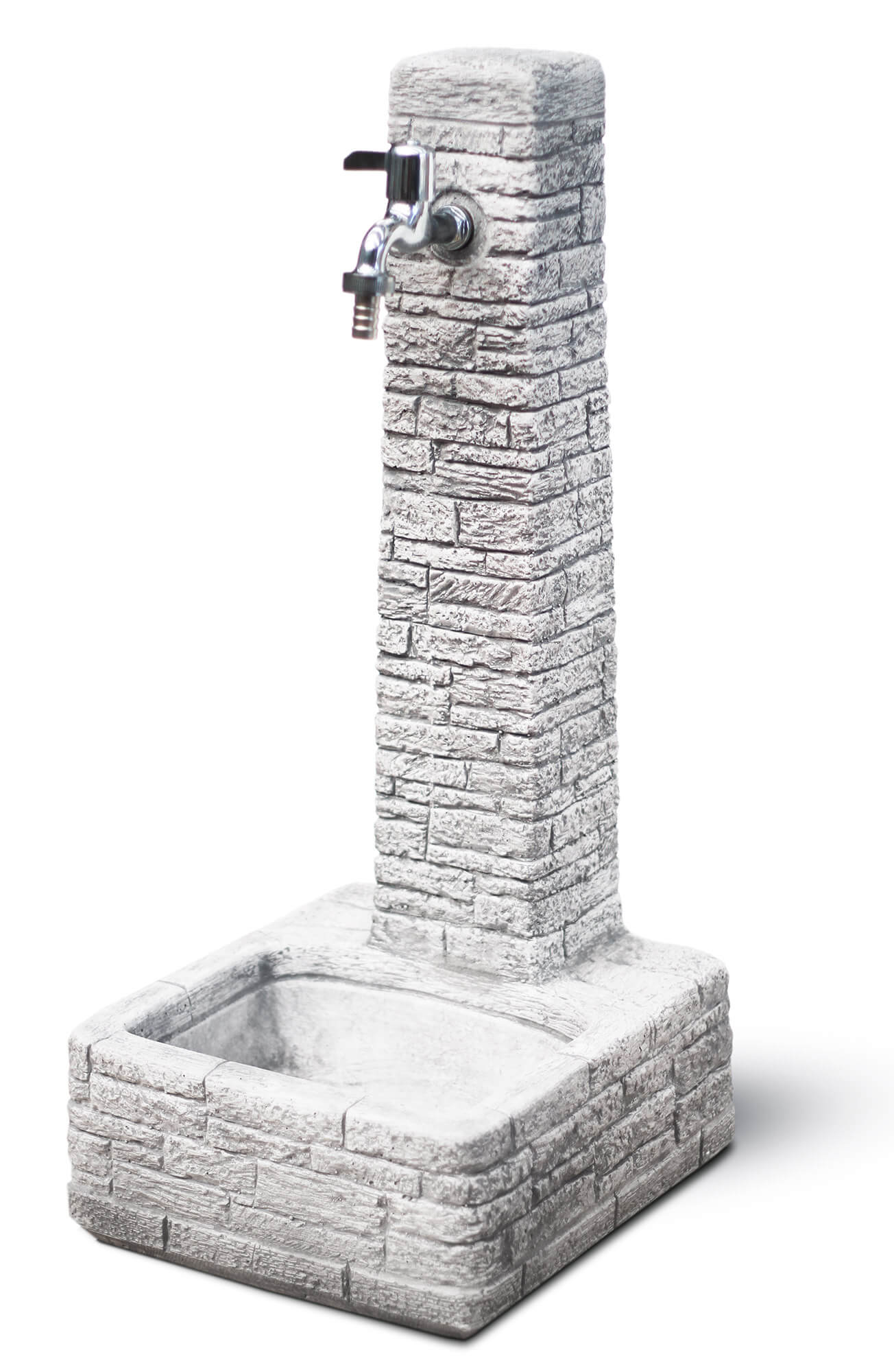 Fontana da Giardino Senza Rubinetto in Cemento Granulato di Marmo Clanezzo Grigio