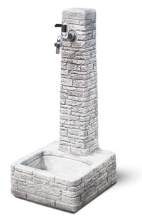 Fontana da Giardino Senza Rubinetto in Cemento Granulato di Marmo Clanezzo Grigio