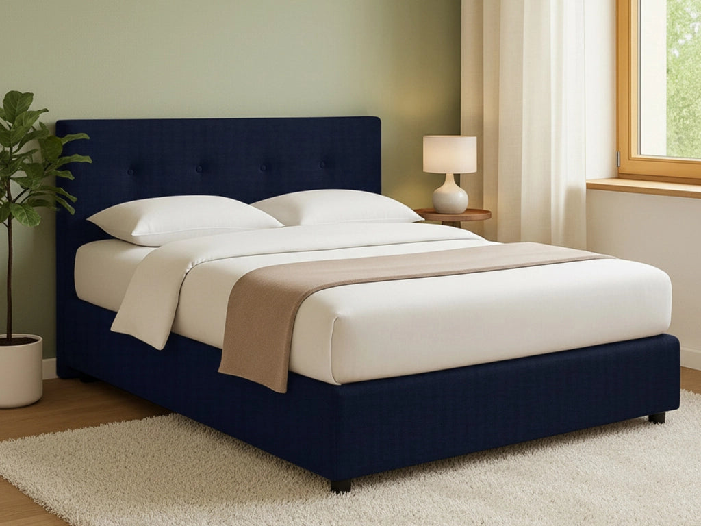 Preston, Letto Matrimoniale Sfoderabile Made in Italy, Viola Scuro