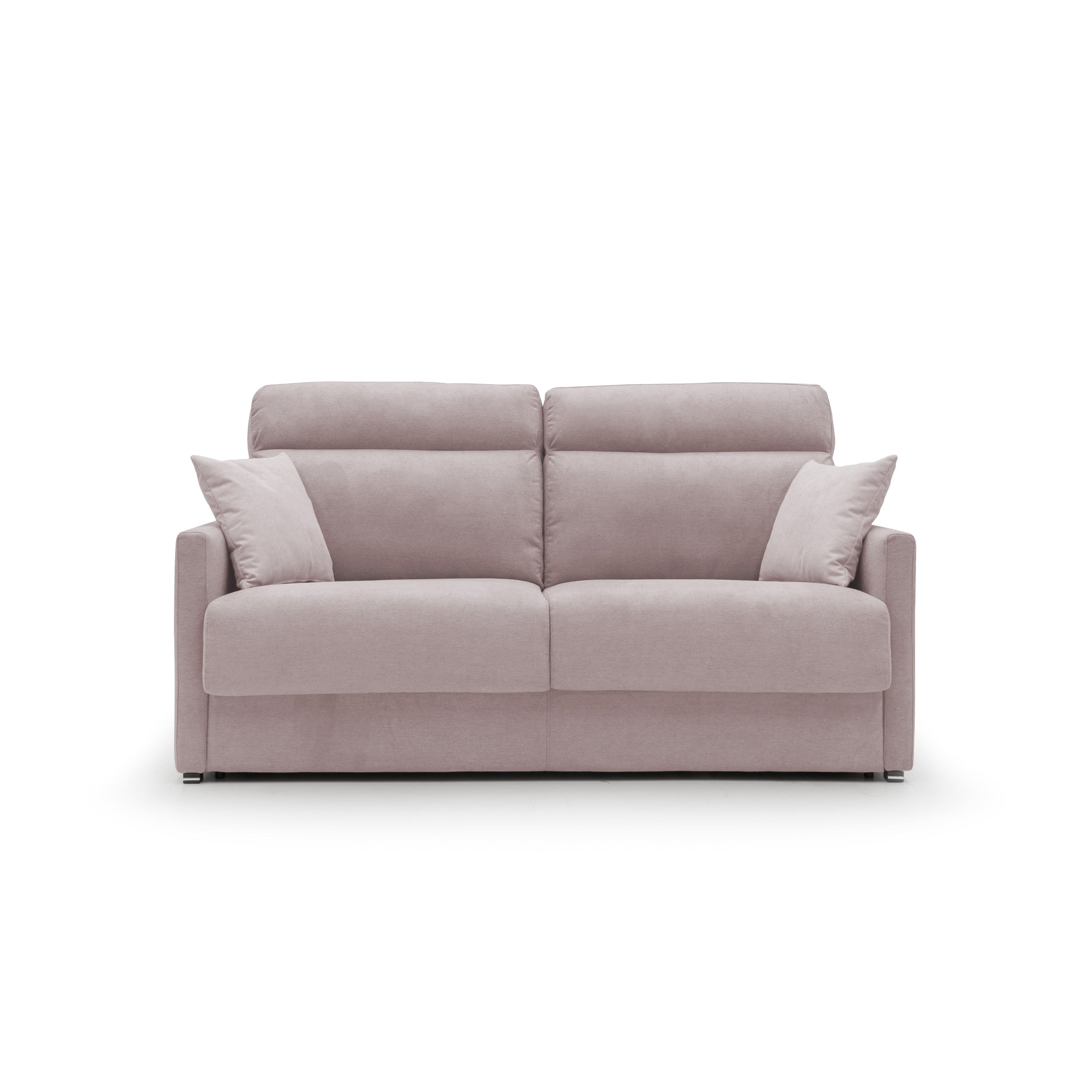 Margot Divano letto matrimoniale con schienale morbido alto in tessuto T02 156 cm (mat.120x197) rosa