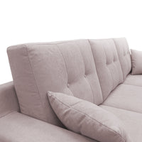 Danish Divano angolare REVERSIBILE in tessuto morbido impermeabile T02 237 cm rosa