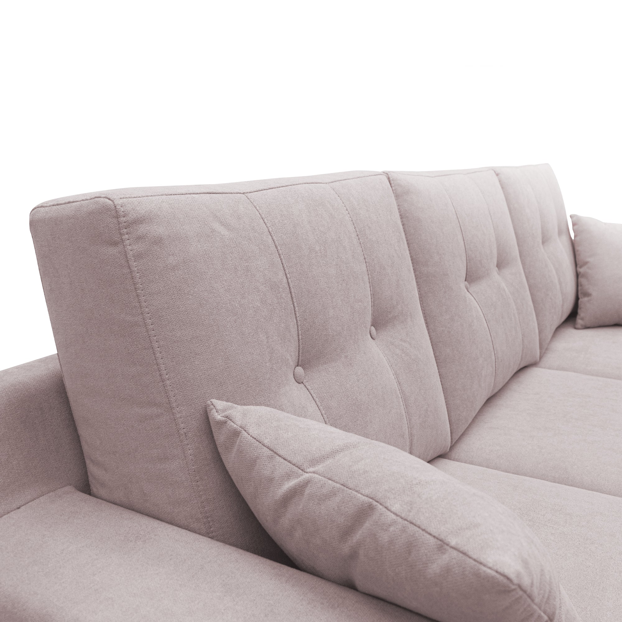 Danish Divano angolare REVERSIBILE in tessuto morbido impermeabile T02 237 cm rosa