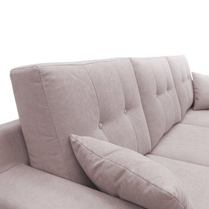 Danish Divano angolare REVERSIBILE in tessuto morbido impermeabile T02 237 cm rosa