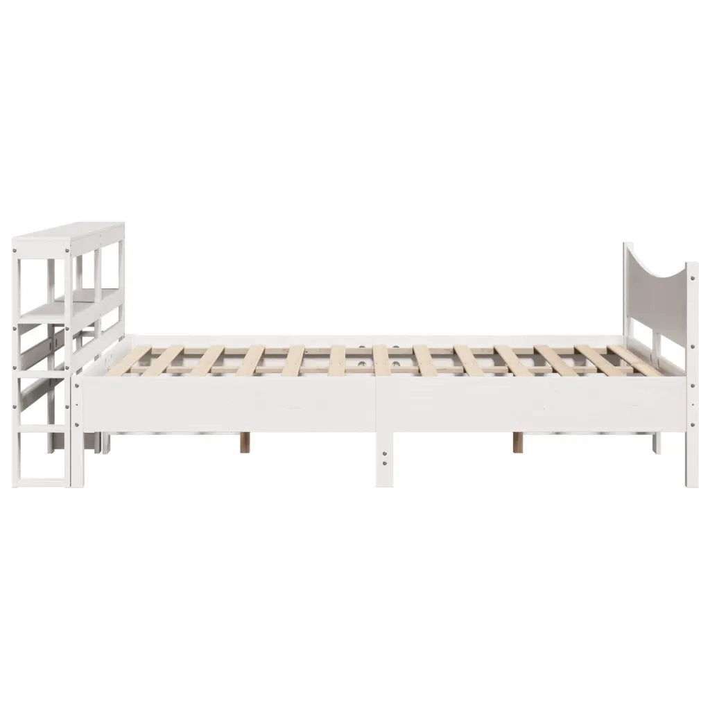 vidaXL Giroletto con Testiera Bianco 120x190 cm Legno Massello di Pino