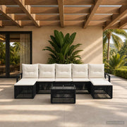 Set Divano da Giardino 8 pz Nero polyrattan 3435799