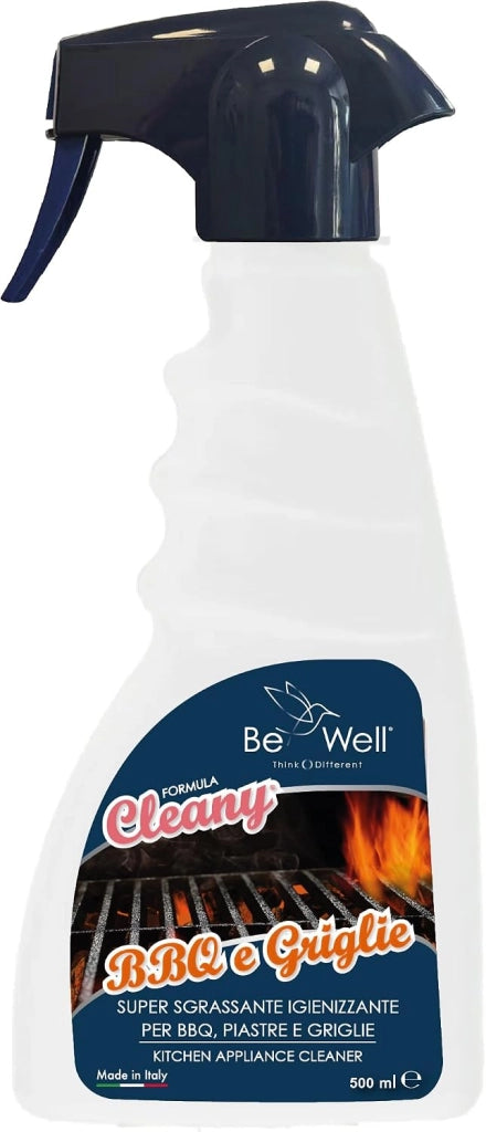 Cleany Detergente Super Sgrassante Spray per BBQ, Piastre e Griglie, Sgrassatore Super per Barbecue, 500 ml, Made in Italy