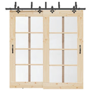 Kit di Binari per Porte Scorrevoli 213,5 cm Acciaio Nero 3295736
