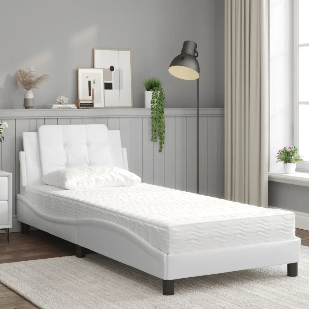 Giroletto senza Materasso Zadar Bianco 80x200 cm in Similpelle