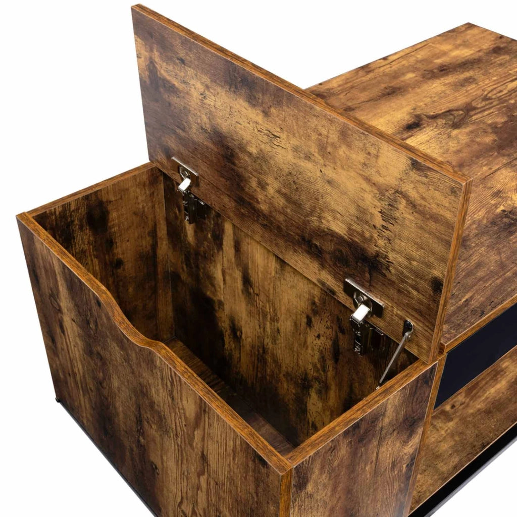 IDMarket - Tavolino rettangolare alzabile CHICAGO con contenitore dal design industriale